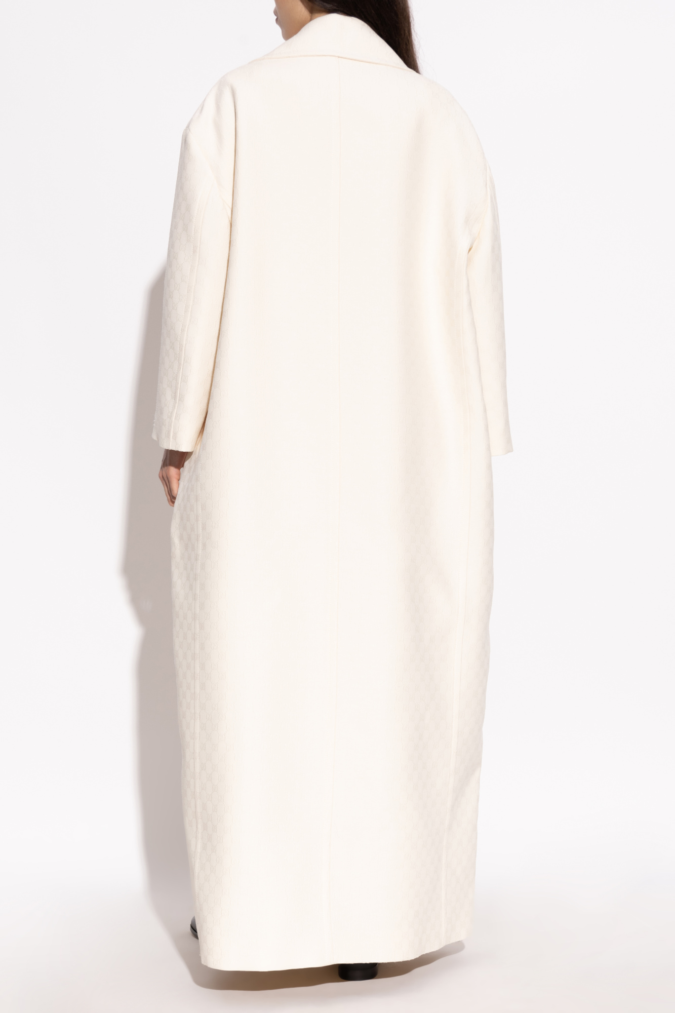 コート GUCCI SS25 Ivoryy wool blend coat (828240Z7APD 9854) Cream Wool coat with 'GG' pattern Gucci - Vitkac AS